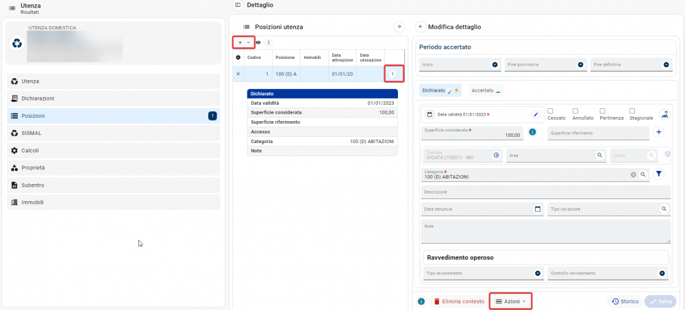 Gestione contesti dichiarato ed accertato