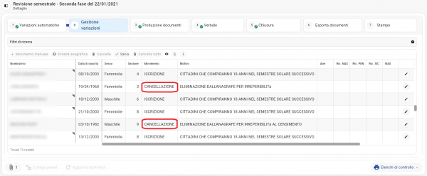 II^ Fase: Visualizzare, modificare o inserire soggetti in Revisione