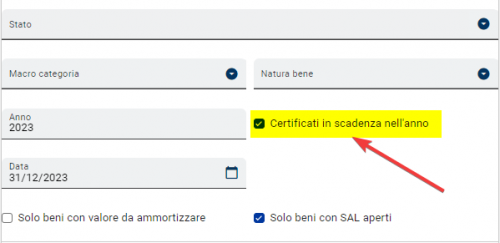 Ricerche e gestione beni