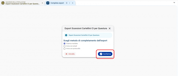 Export Cartellini Carte Identità