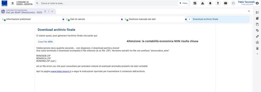 Conto del bilancio
