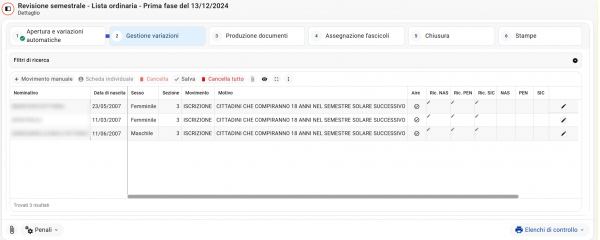 I^ Fase: Visualizzare, Modificare o Inserire Soggetti in Revisione