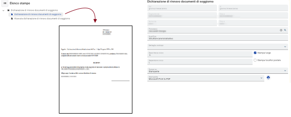 Dichiarazione di rinnovo documento di soggiorno