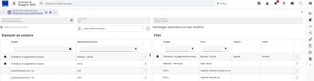 Ricerche personalizzate