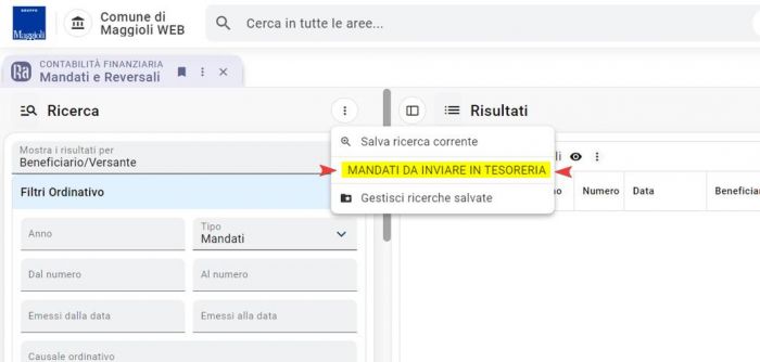 Salva ricerca corrente