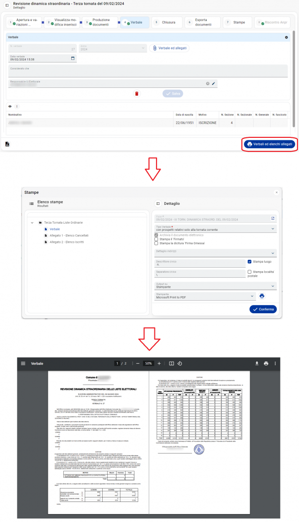Stampa Verbale ed Elenchi Allegati