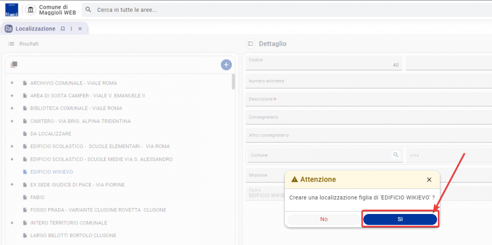 Localizzazione dei beni